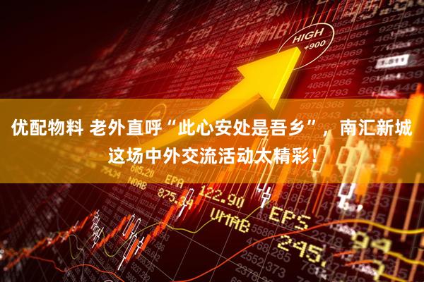 优配物料 老外直呼“此心安处是吾乡”,南汇新城这场中外交流活动太精彩!