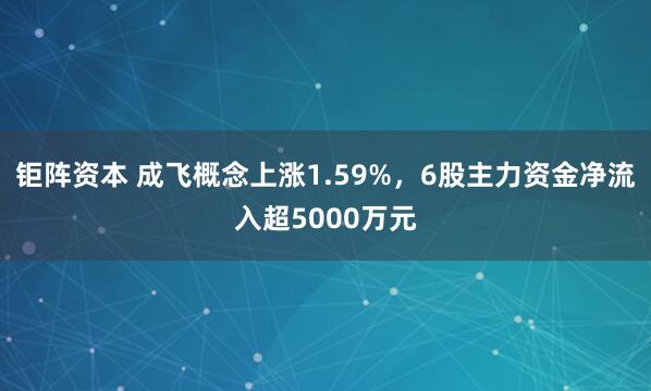 钜阵资本 成飞概念上涨1.59%,6股主力资金净流入超5000万元
