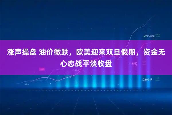 涨声操盘 油价微跌，欧美迎来双旦假期，资金无心恋战平淡收盘