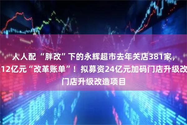 人人配 “胖改”下的永辉超市去年关店381家，产生超12亿元“改革账单”！拟募资24亿元加码门店升级改造项目